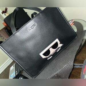 Karl Lagerfield leather Logo Tote